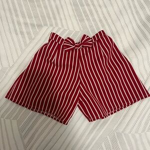 Red Striped Kids Shorts